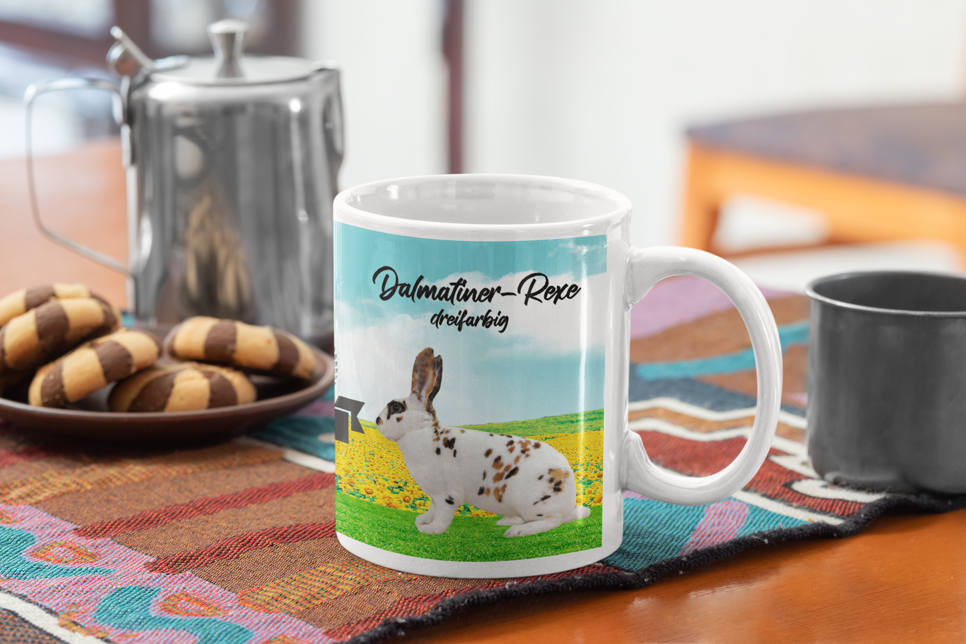 Kaffeetasse Tasse Kaninchen Dalmatiner Rexe dreifarbig T52