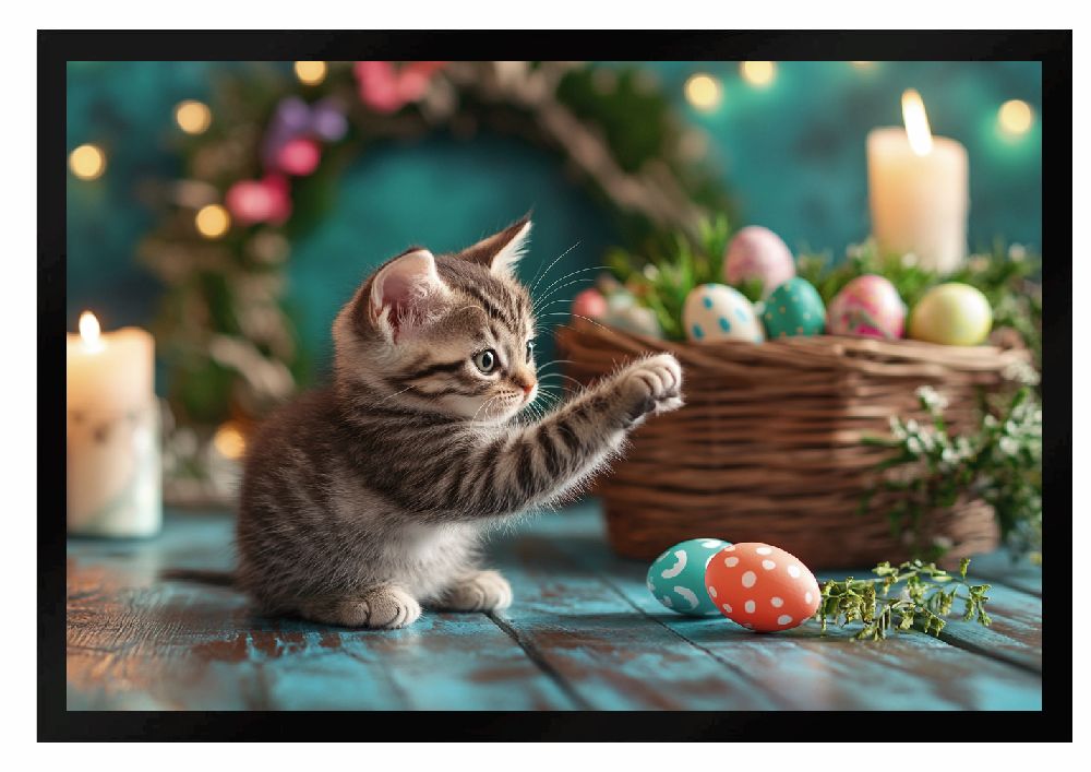 Fußmatte Ostern Katze Ostereier F2624 60x40 cm