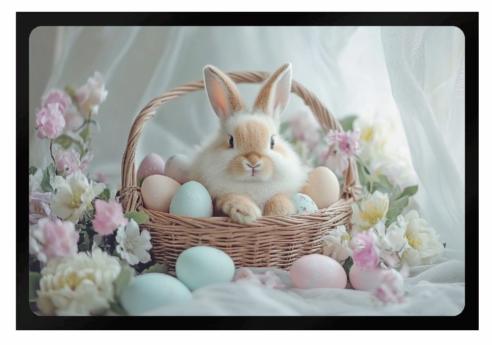 Fußmatte Ostern Osterhase Hase Ostereier Kaninchen F2623 60x40 cm