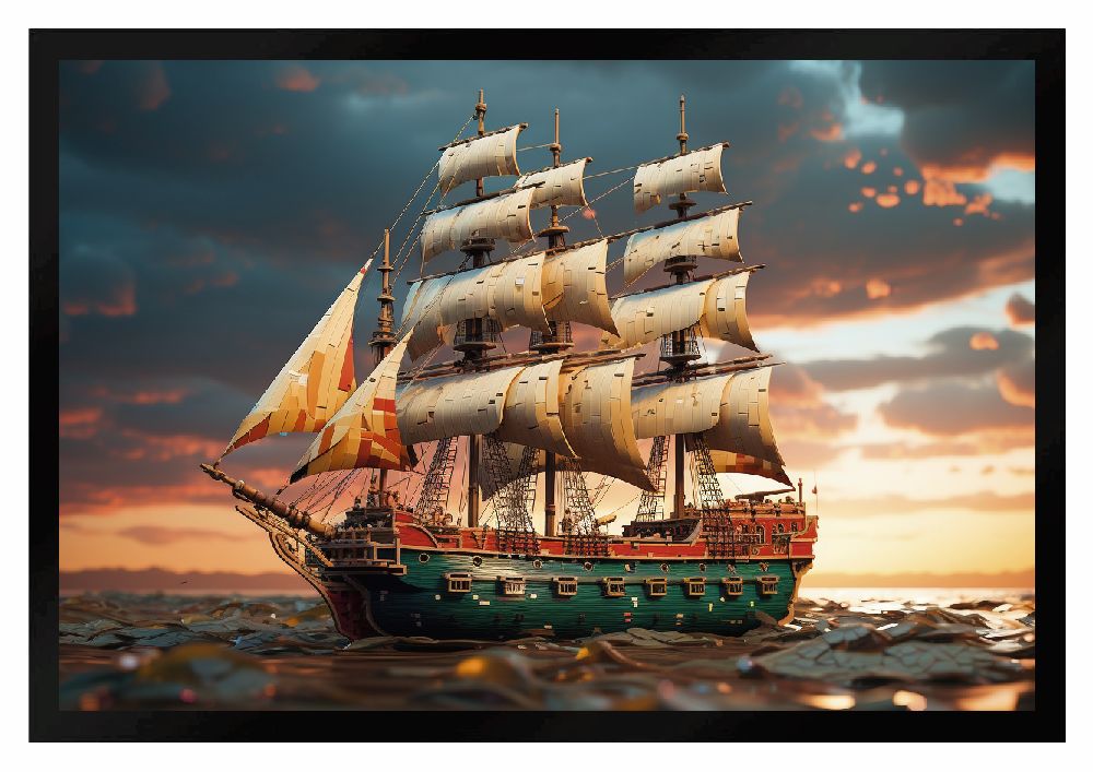 Fußmatte Schiff Segelschiff Schmutzfangmatte F2661 60x40 cm