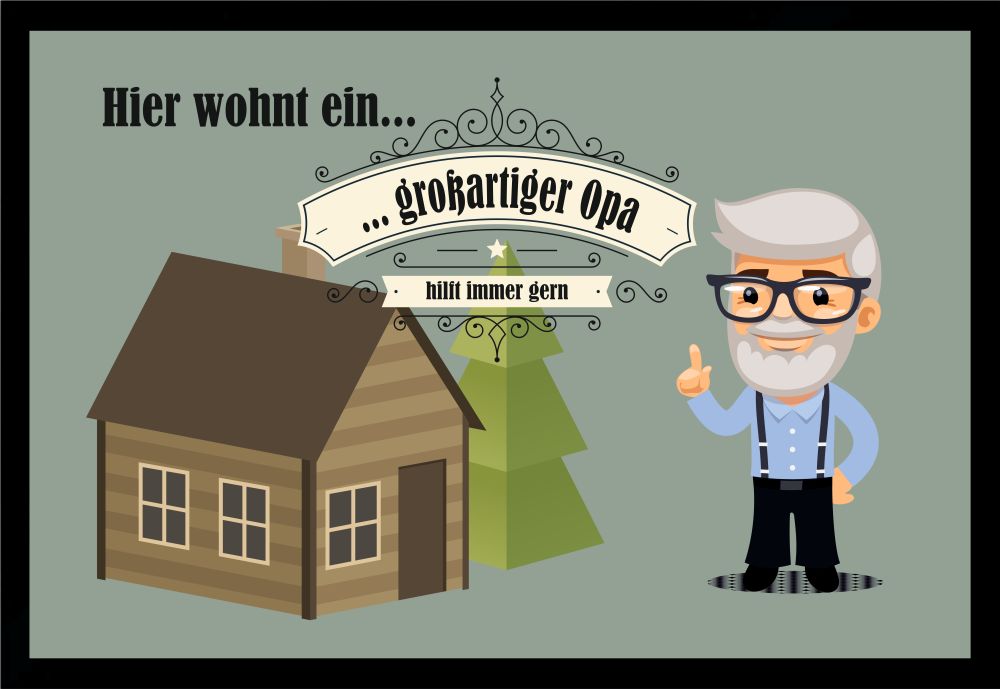 Fußmatte Schmutzfangmatte  Hier wohnt ein großartiger Opa F689 60x40 cm