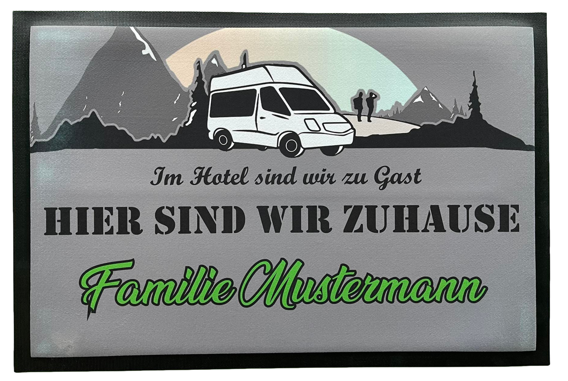 Fußmatte Schmutzfangmatte rutschfest Camper Wunschtext F017 60x40 cm