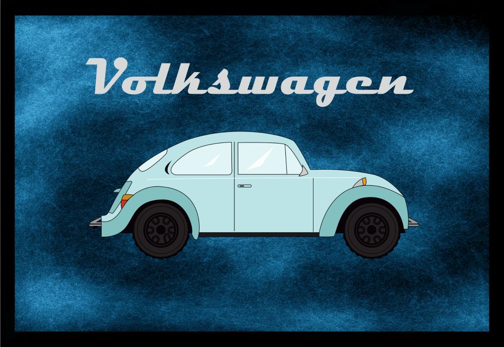 Fußmatte Schmutzfangmatte Volkswagen alt blau rutschfest F1033 60x40 cm