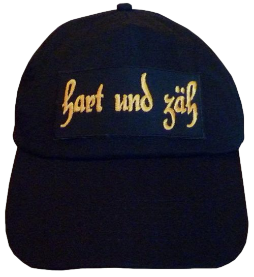 Basecap Cap bestickt .. hart und zäh...  in schwarz (744-2)