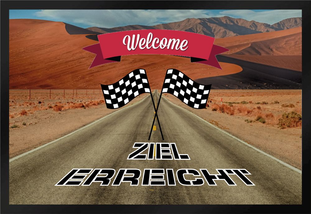 Fußmatte Schmutzfangmatte Auto Biker Welcome Ziel erreicht F364 60x40 cm