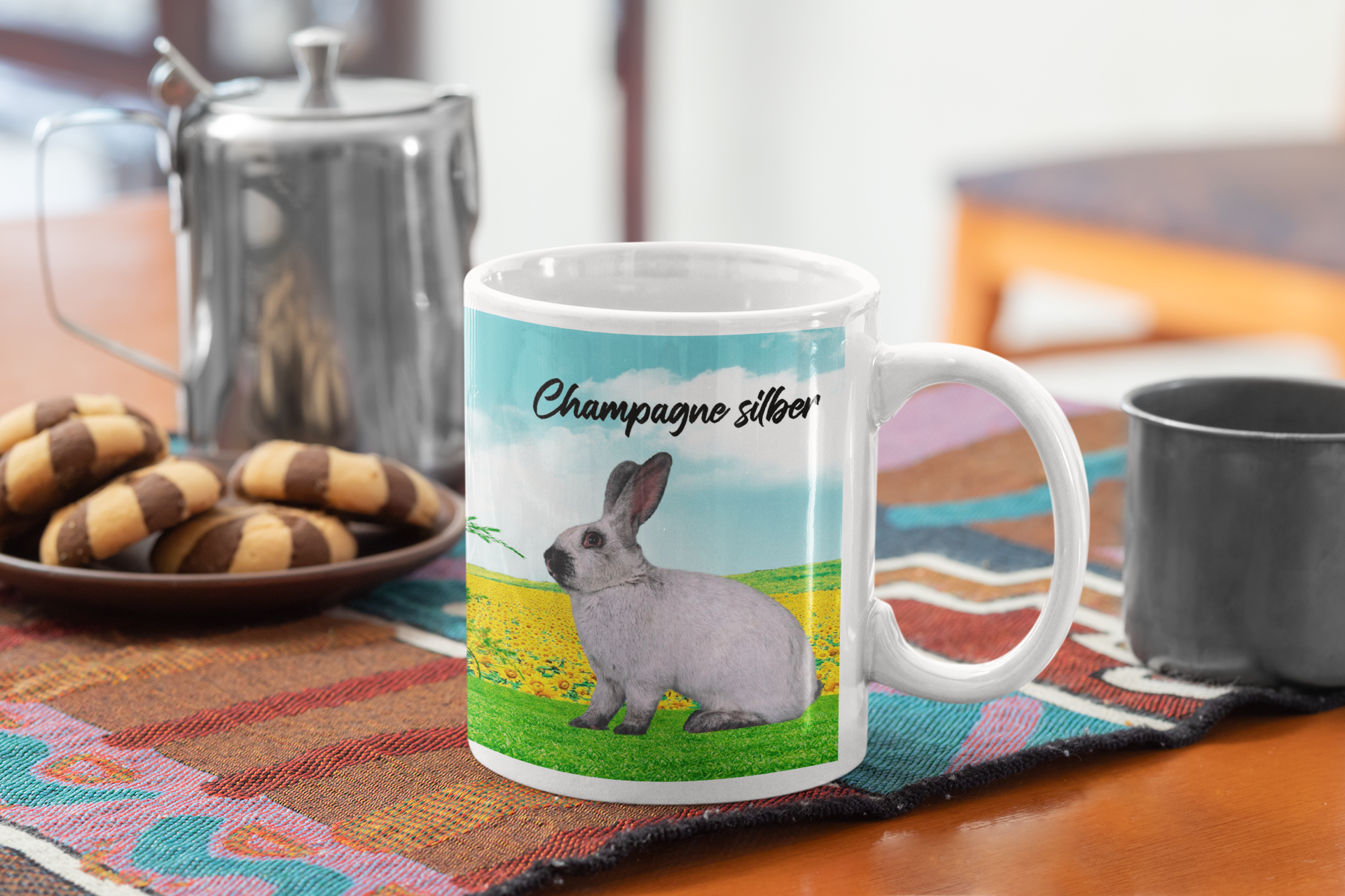 Kaffeetasse Tasse Kaninchen Champagne silber T50