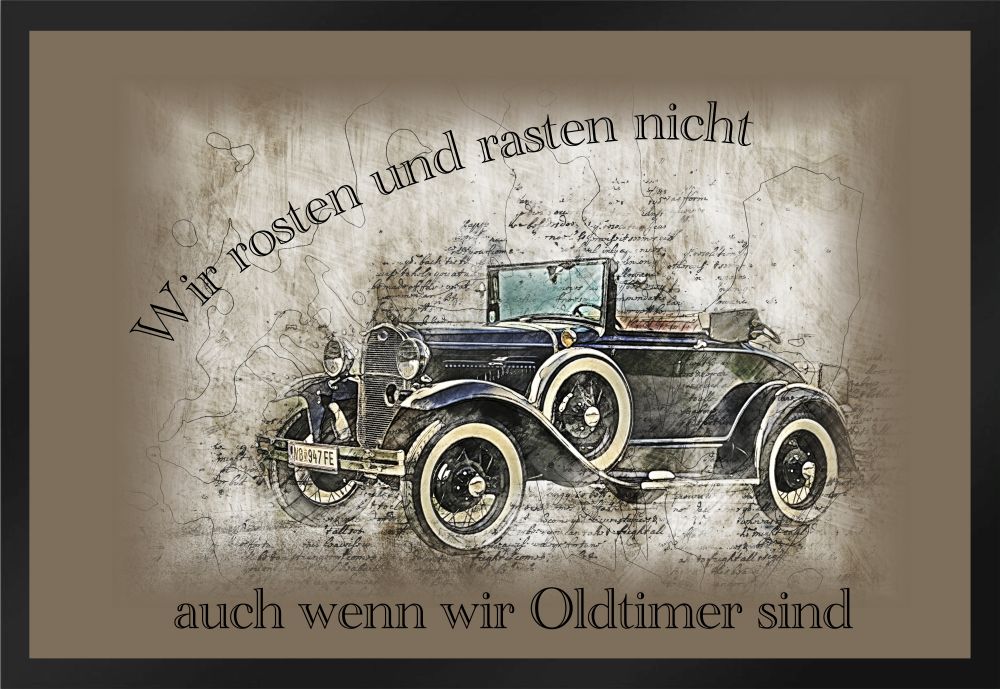 Fußmatte Schmutzfangmatte Oldtimer Rosten Rasten F465 60x40 cm