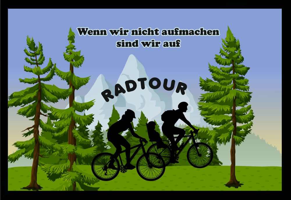 Fußmatte Schmutzfangmatte  Radtour Fahrrad  Rad F958 60x40 cm