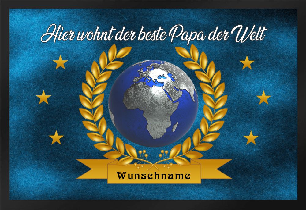 Fußmatte Schmutzfangmatte bester Papa der Welt Wunschname F289 60x40 cm