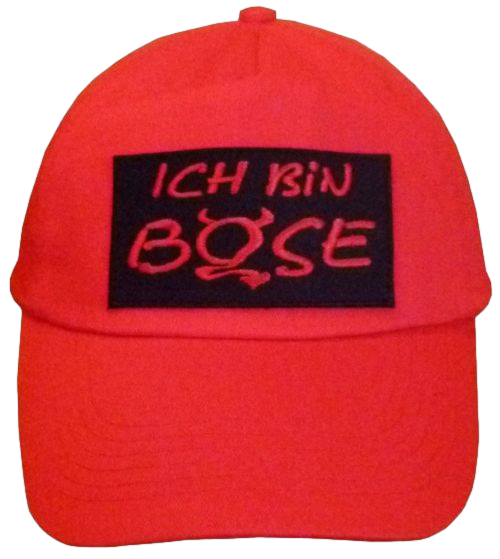 Basecap Cap bestickt .. ich bin böse...  in rot (745)