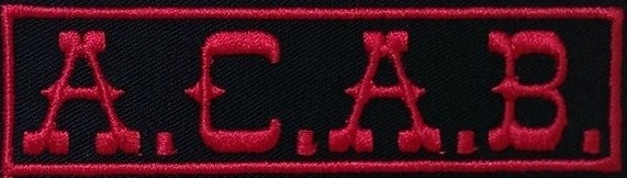 A.C.A.B. ACAB Aufnäher Patch Biker Kutte Motorrad auf schwarz gestickt (704) blau