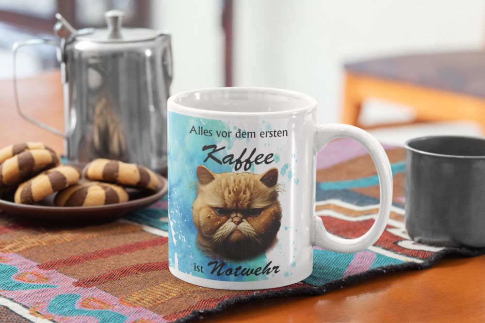 Kaffeetasse Tasse Alles vor dem ersten Kaffee ist Notwehr T206