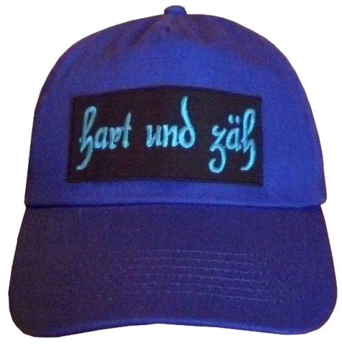 Basecap Cap bestickt .. hart und zäh...  in blau (744-1)