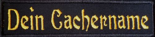 Dein Cachername Geocaching .... Aufnäher Patch 12x3 cm (864) grün