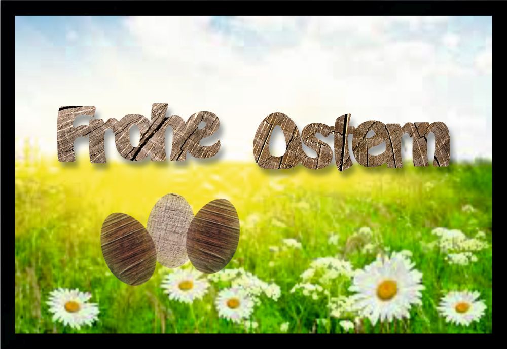Fußmatte Schmutzfangmatte  Frohe Ostern Ostereier Blumen F683 60x40 cm