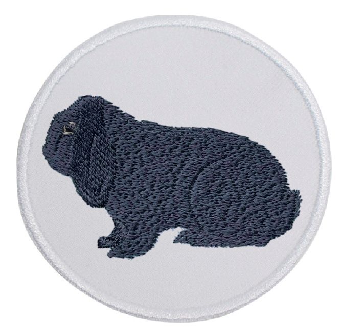 Kaninchen Deutscher Widder blau ... Aufnäher Patch 8 cm (2014)