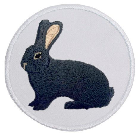 Kaninchen Deutscher Riese blau ... Aufnäher Patch 8 cm (2026)