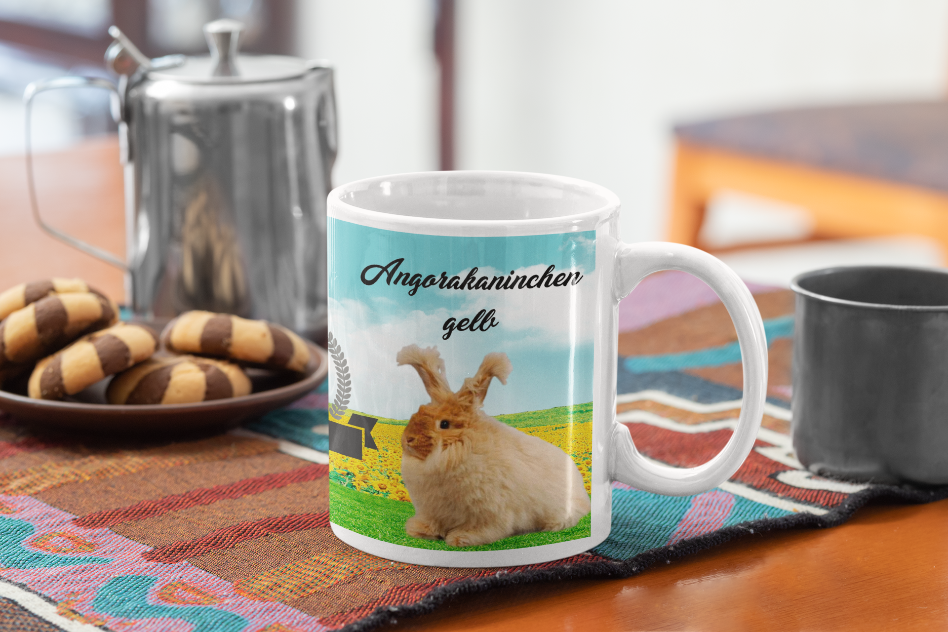 Kaffeetasse Tasse Kaninchen Angora gelb T38