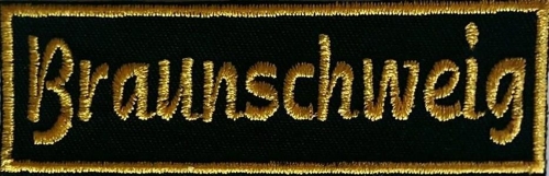 Braunschweig Aufnäher gestickt Patch Biker Firma versch. Farben (444) weiß