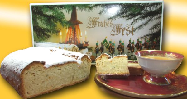 echt erzgebirgischer Christstollen / Mandelstollen vom Traditionsbäcker 2000g