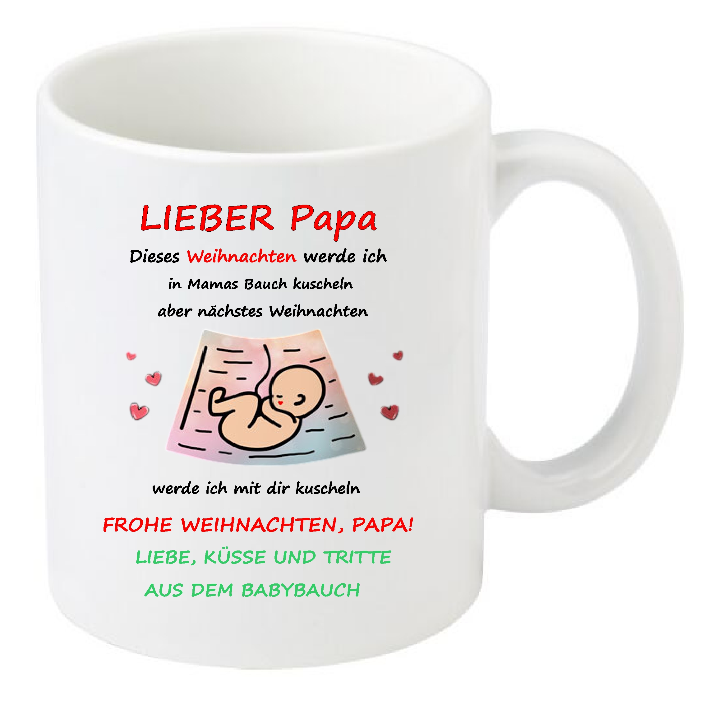 Kaffeetasse Kaffeebecher  Tasse Papa Schwangere Weihnachten T21