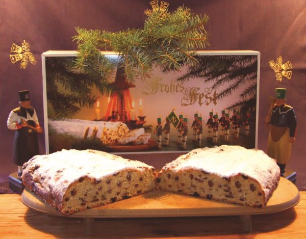 echt erzgebirgischer Christstollen / Rosinenstollen vom Traditionsbäcker 1000g