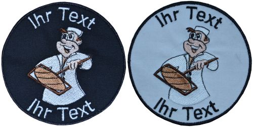 Bäcker Bäckerei  Aufnäher m Wunschtext Verein Patch 10cm (705) schwarz