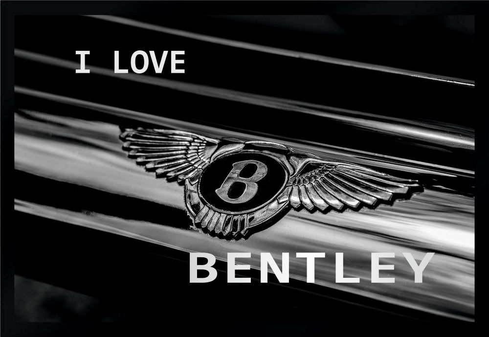 Fußmatte Schmutzfangmatte I Love Bentley rutschfest Auto F1087 60x40 cm