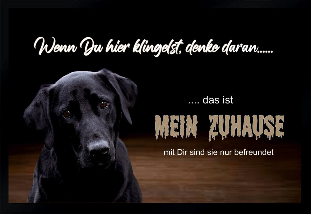 Fußmatte Schmutzfangmatte bedruckt Hund mein zuhause F205 60x40 cm