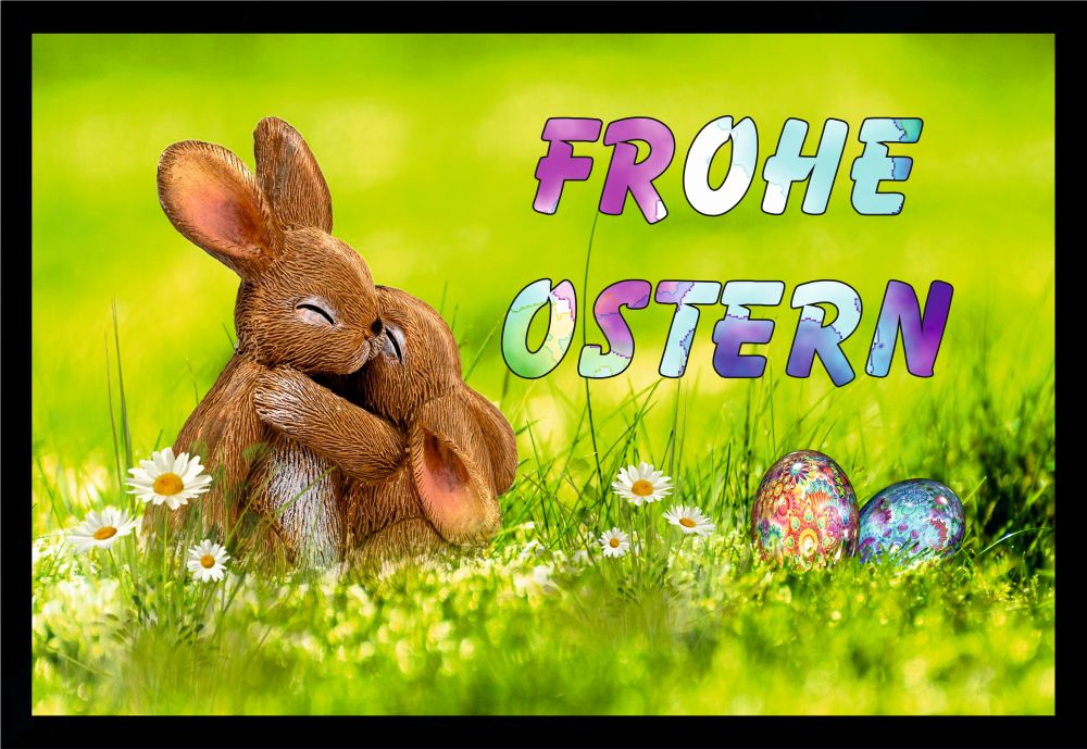 Fußmatte Schmutzfangmatte Frohe Oster Hasen Ostereier F745 60x40 cm