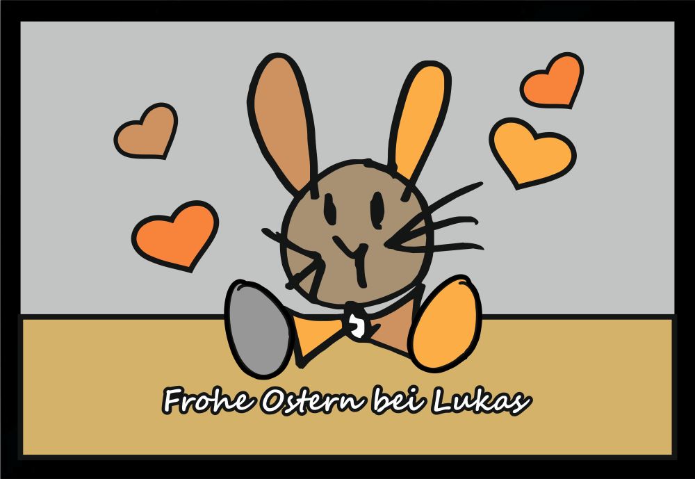 Fußmatte Schmutzfangmatte Frohe Ostern bei Wunschtext F613 60x40 cm
