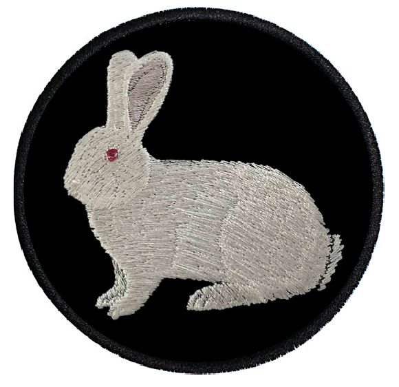 Kaninchen Deutsche Riesen weiß ... Aufnäher Patch 8 cm (2010)