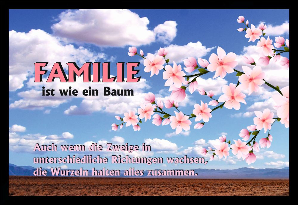 Fußmatte Schmutzfangmatte Familie ist wie ein Baum F714 60x40 cm