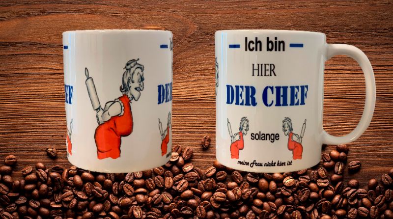 Fun Kaffeetasse Ich Chef solange meine Frau  Tasse T5