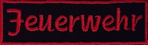 Feuerwehr Aufnäher gestickt Patch Biker Firma versch. Farben (201) weiß