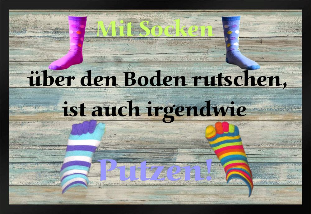 Fußmatte Schmutzfangmatte Socken Putzen Boden rutschen F473 60x40 cm