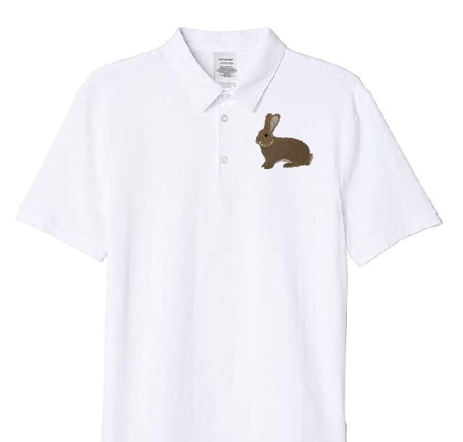 Polo-Shirt bestickt mit Kaninchen Dt. Riesen wildfarbig P2009 anthrazit 3XL
