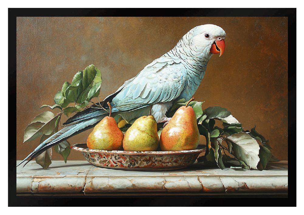Fußmatte Papagei Ziergeflügel mit Obstschale F2638 60x40 cm