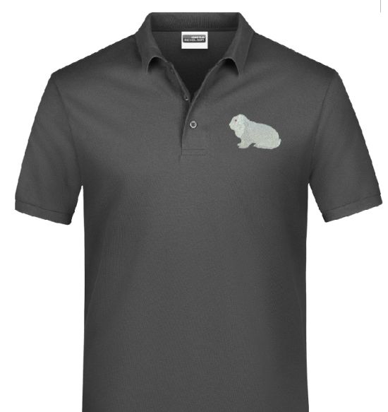 Polo-Shirt bestickt mit Deutscher Widder weiß R/A P2035 anthrazit 3XL