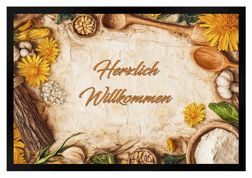 Fußmatte Küche Kochlöffel Kochen Schmutzfangmatte F2649 60x40 cm