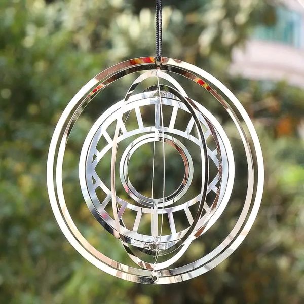 Edelstahl 3D Windspiel Windspinner 10cm reflektierend TE77