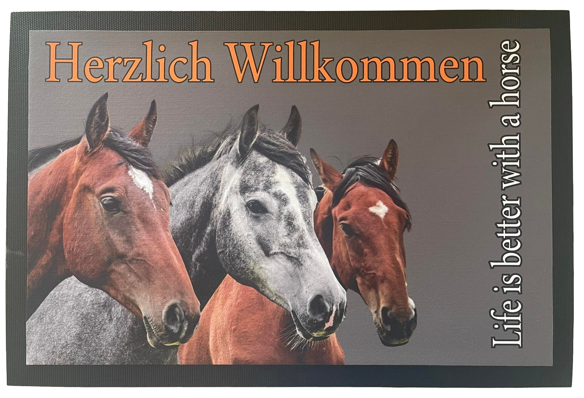 Fußmatte Schmutzfangmatte rutschfest Pferd Life ist better  F021 60x40 cm