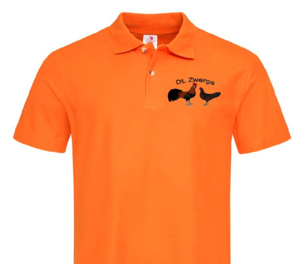 Polo-Shirt bestickt mit Deutsche Zwerghühner P2007 anthrazit 3XL